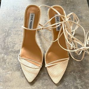 Steve Madden nude snake lace up heel sandals